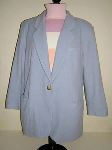 PRECIOUS FIBERS BABY BLUE BLAZER JACKET WOOL BLEND LARGE GUC! - Picture 1 of 1