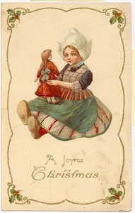 POSTKARTE GEPRÄGT EINE FROHE WEIHNACHTEN UNBESPIELT - Bild 1 von 2