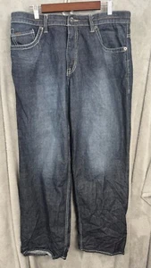 Ecko Unltd Ankle Jeans Men's 40 Navy Blue Denim 100% Cotton Embroidered 5-Pocket - Picture 1 of 9