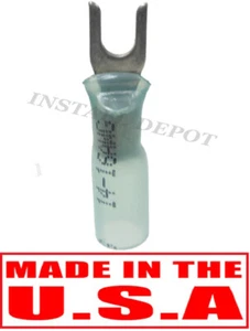 3M Heat Shrink Fork Terminals 16-14 AWG Marine Wire Connectors #6 STUD - 100 pc - Picture 1 of 5