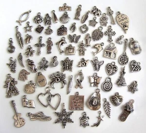 70 Breloques _ LOT MIX DIVERS arg. de 11 à 29 mm _ Perles charms création bijoux - Picture 1 of 1