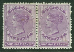 SG 48c Ceylon 1863-66. ½d mauve horizontal pair. Fine fresh mounted mint CAT£110 - Picture 1 of 1