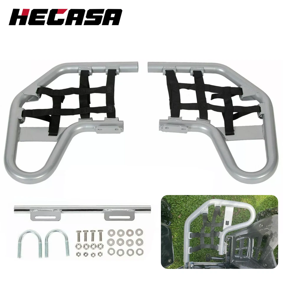 Aluminum Nerf Bars Silver bar Black nets For 2001-2024 Honda TRX 250EX 250X Pair Foto 1 de 4