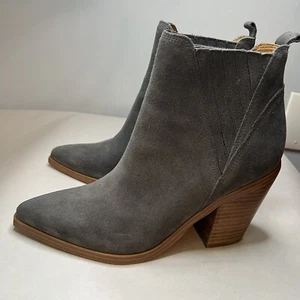 Marc Fisher Women Gadri Pointed Toe Chelsea Ankle Boots Size 9 M  Gray Leather - Picture 1 of 16