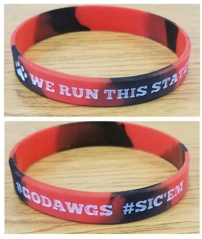 2 NEW Adult Georgia Bulldogs Football Wristbands Bracelets Go Dawgs UGA Cover