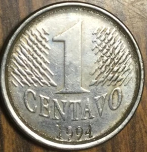 1994 BRAZIL 1 CENTAVO COIN - Picture 1 of 2