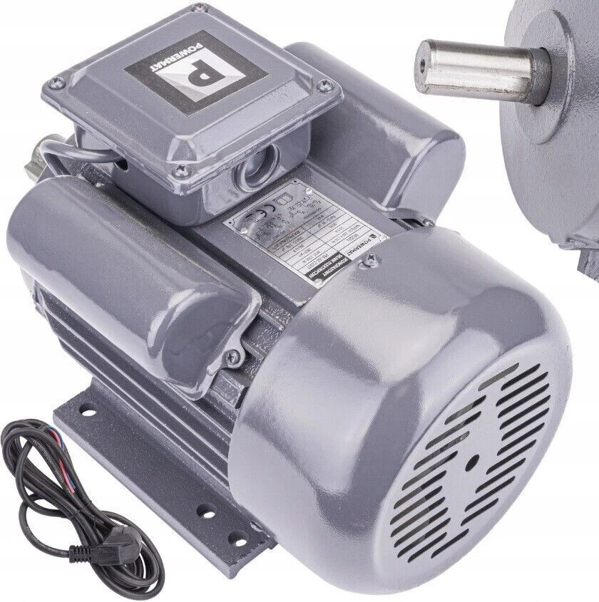 POWERMAT Elektromotor 230V Drehstrommotor Kondensator Motor Asynchronmotor 1,5 kW 1 Phase