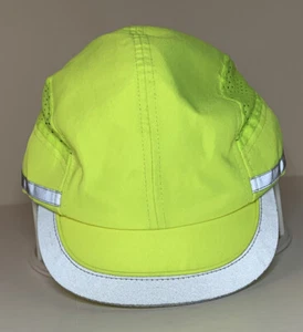 Yellow Safety Cap With Reflective Stripes Work Walking Running Hiking Bicycling - Picture 1 of 5