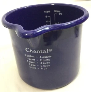 Chantal 4 Cup/1 L measuring cup, Graduated Markings, Blue Enamel, Austria - Picture 1 of 6
