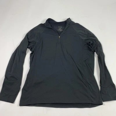 Pullover L.L.Bean Para Hombre Mediano Negro Cuarto Cremallera Rendimiento Capa Base Atlético Foto 1 de 4