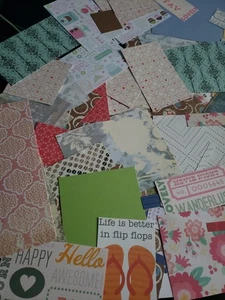 100 Stück Cardstock / Bastelpapier RESTE - Mix aus Farben & Designs - Bild 1 von 12