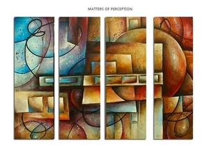 Large vibrant abstract colorful geometric painting original Mike Lang art decor - Picture 1 of 8