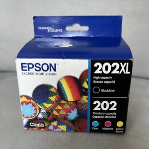 Epson 202XL Black 202 Cyan Yellow Ink Set T202XL-BCS T202XL120 T202520 1373 - Picture 1 of 2