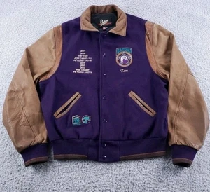 Chaqueta de los Nacionales Árabes de Estados Unidos Grande Púrpura Res Champ Varisty Caballo Dehen Sombrero - Imagen 1 de 12