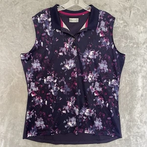 Callaway Dri Fit Womens XL Sleeveless Polo Golf Shirt Purple Tennis Collared - Picture 1 of 7