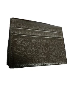 Cartera con tarjetero de crédito de identificación de cuero real ajuste delgado de bolsillo 100 % genuino v - Imagen 1 de 3