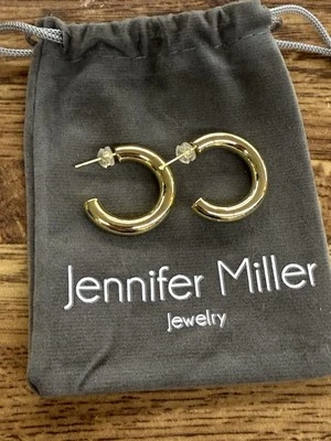 Pendientes de aro gruesos abiertos Jennifer Miller postes marcados 925 chapados?. Usado Foto 1 de 4
