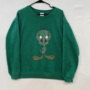 Felpa Looney Tunes Tweety donna XXL verde alligatore girocollo - Foto 1 di 5