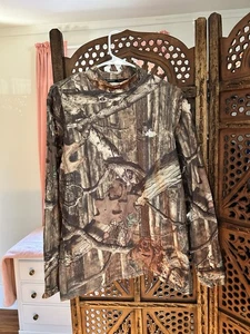 Russel Mossy Oak Camo Long Sleeve Shirt Mens Large (42-44) Dri Power 360 Hunting - Picture 1 of 8