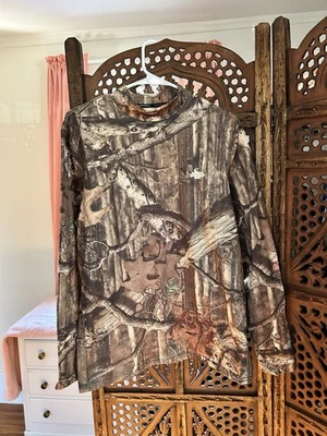 Russel Mossy Oak Camo Long Sleeve Shirt Mens Large (42-44) Dri Power 360 Hunting - Image 1 of 4