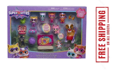 Super Kitties SU-PURR WILD DELUXE 15 FIGURE SET Willa Cat Burglar Lab Rat Disney - Image 1 of 4