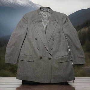 BURBERRYS' Mens Suit Jacket Casual Blazer Sport Coat Size 44 Wool Vintage Gray - Picture 1 of 12