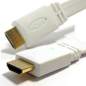 3M Weiß Flach HDMI High Speed Kabel für 3D TV 1.4 Kabel Gold - Bild 1 von 6
