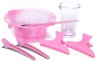 Hair Dye  Home use Brush & Bowl Set for Bleach or Tint 3, 5 or 8 Piece Pink Sets