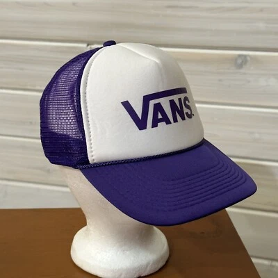 Vans Off The Wall Trucker Snapback Purple Mesh Hat Cap Nissin Vintage Rare - Image 1 of 4