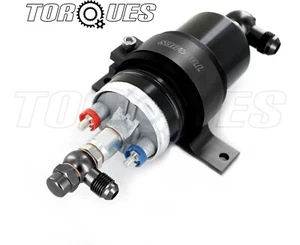 Sytec Hi OTP044 Fuel Pump AN-6 Banjo Outlet/AN-8 Swivel Banjo Inlet+Cradle Black - Picture 1 of 5
