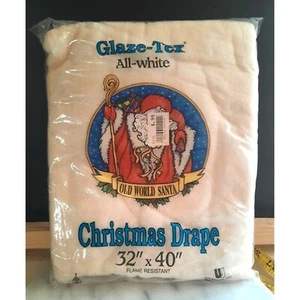 Vintage Glaze-Tex All White Christmas Drape Fake Snow 32 x 40 Neu im Karton - Bild 1 von 4