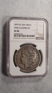 1879 CC Morgan Dollar NGC XF40 VAM 3 TOP 100 CAPPED CC CARSON CITY $1 Coin! - Picture 1 of 4