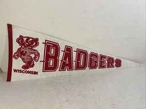 WISCONSIN BADGERS MADISON UNIVERSITY 32” PENNANT GO BADGERS Red White - Picture 1 of 7