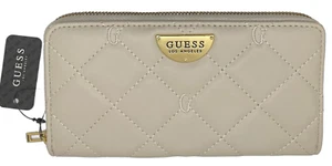 GUESS WALLET ZIP-AROUND LOGO CLUTCH PURSE Stone Waterston • AUTHENTIC New BNWT - Picture 1 of 10