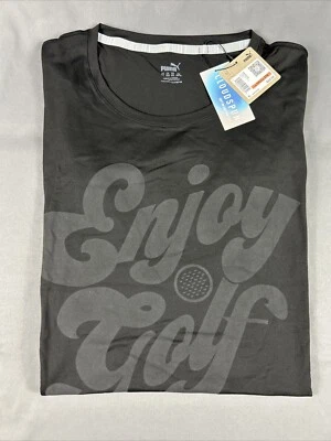 Puma Golf Shirt Tee T-Shirt Cloudspun Enjoy Golf Print 3XL Black NWT MSRP $45 - Image 1 of 4