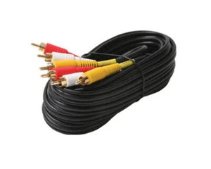 Steren 25ft 3-RCA Composite A/V RG59 Low-Loss Cable with Gold Connectors - Picture 1 of 1
