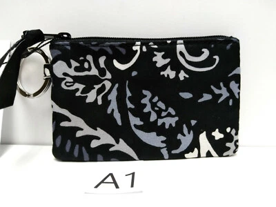 Vera Bradley Zip ID Case PAISLEY NOIR - New with tag - Exact Item A1 Foto 1 de 4