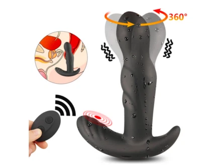 360 DEGREE VIBRATING REMOTE CONTROL 10 SPEED MALE PROSTATE MASSAGER ROTATING - Image 1 of 4