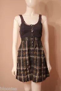 Free People abito smanicato blu navy a quadri taglia 6 - Foto 1 di 2