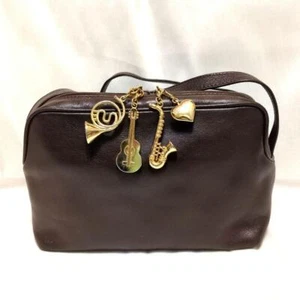 Moschino Shoulder Bag Brown Musical Instrument Charm Women's From Japan Used - Picture 1 of 12