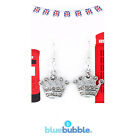 Bluebubble KINGS CORONATION Celebration Earrings Fancy Dress Anniversary Party