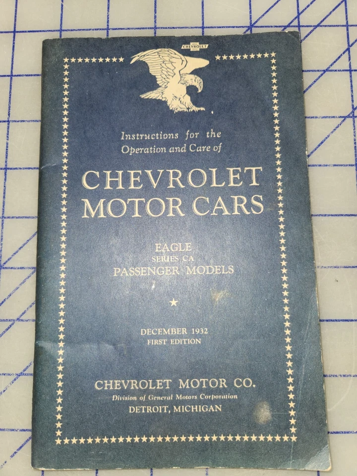 1933 Chevrolet Eagle CA Series Manual de Instruções do Proprietário 1ª Edição - Imagem 1 de 1