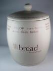 Kitchenalia RAYWARE EXPRESSIONS Large Ceramic Bread Crock &#39;bread Nice and Fresh&#39;