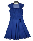 Liz Claiborne Women's Blue Size 6 Short Sleeves Stretch Fit Career Formal Dress
