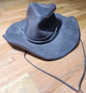 Henschel Hat Genuine Brown Leather Hat Small, Excellent Condition - Picture 1 of 4