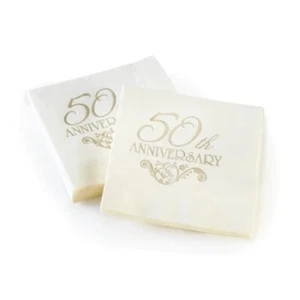 Servilletas de bebidas 50 aniversario - 50 unidades - Imagen 1 de 1