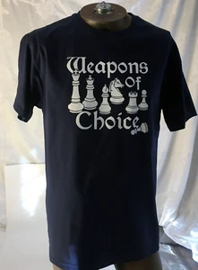 Weapons of Choice Chess Game Men's T-shirt Navy Blue size Med Cotton - Picture 1 of 9