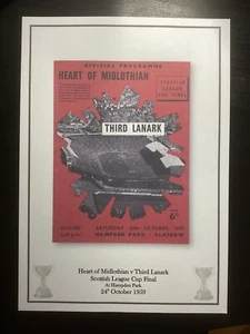 1959-60 Hearts v Third Lanark Scottish League Cup Final Programme PRINT - Picture 1 of 1