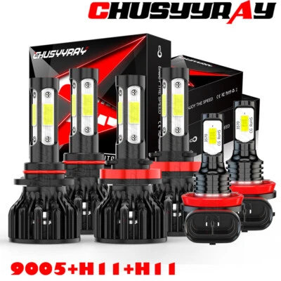 Для Toyota 4Runner 2010-2021 - 6 x светодиодные лампы фары дальнего/ближнего света + противотуманные фары комбо - Изображение 1 из 4