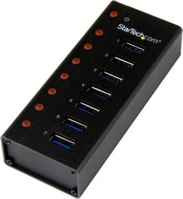 StarTech Hub USB 3.0 7 Porte Hot-swap Velocità 5000 Mbit/s Nero ST7300U3M - Immagine 1 di 4